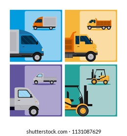 Set of tranport vehicles