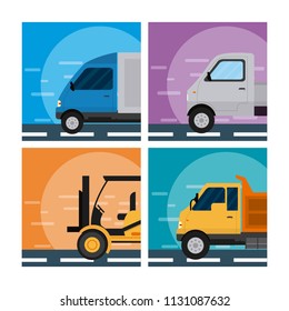 Set of tranport vehicles