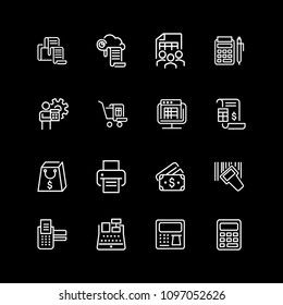 Set of transaction, payment line icons