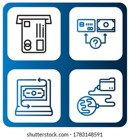 Set Of Transfer Icons. Such As Atm, Payment Method, Fintech, Global Network , Transfer Icons