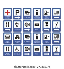 Set of transit signals on a white background. Vector illustration