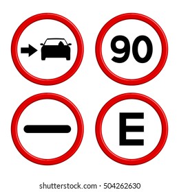 Set of transit signals on a white background, Vector illustration