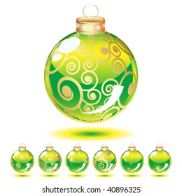 Conjunto de bolas de cristal de Natal translúcidas.