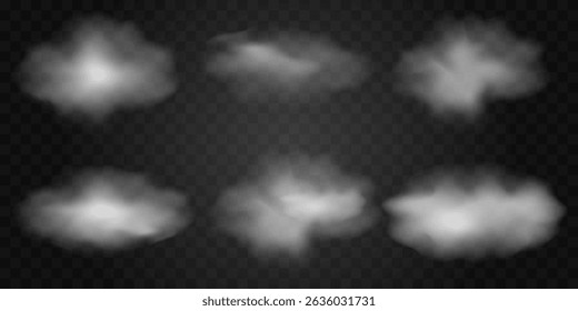 set of translucent clouds, foggy background