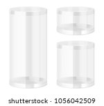 Set of translucent plastic jar with different proportions. Vector illustration on white background. Layered file, easy to use for food, gifts, candy. EPS10.