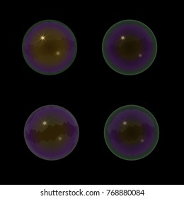 set of transparency  bubble on black 