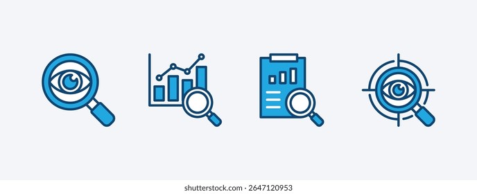 Set of transparency icon vector. Open and clear condition. Contains openness action, policy, financial data chart information, ethics, accountability, responsibility. Illustration