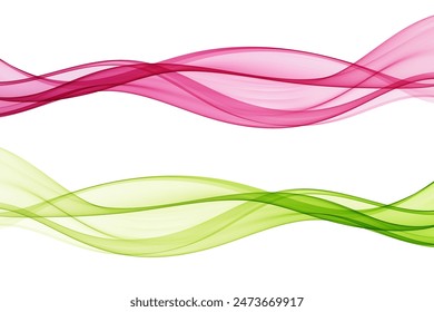 Set of transparent abstract wave, design element.