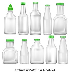 Set of transparent bottle illustration