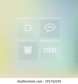 Set of Transparent Buttons. Glossy Infographics