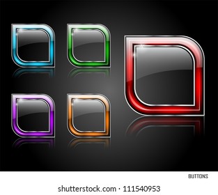 Set of transparent buttons for web. Vector illustration.