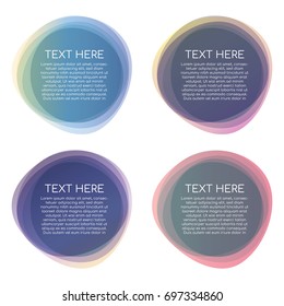 set of transparent circle overlay soft tone color with space for text on white background