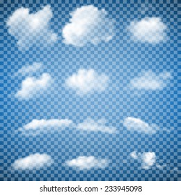 Set Of Transparent Clouds (gradient Mesh)