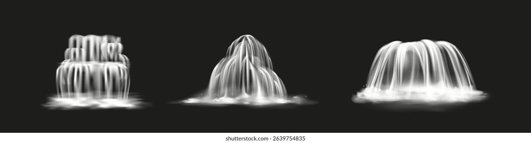 Set of transparent different clouds. Vector illustration EPS 10