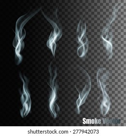 Set Of Transparent Different Smoke Vectors. 