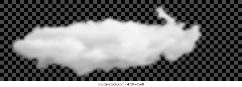 Set of transparent different white clouds. Vector.