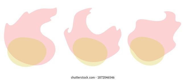 Set of transparent fire flames in flat design, isolated on white background.