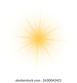 Set of transparent flash light effect, special sunlight lenses. Bright golden flashes