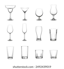 JUEGO DE VASOS DE VIDRIO TRANSPARENTES PARA BEBIDAS