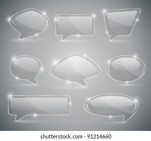 Set of transparent glass speech bubbles. - Powered by Shutterstock - Get 15% off with code: PIKWIZARD15