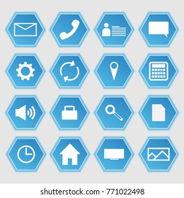Set of transparent icons in the style of futuristic technology.