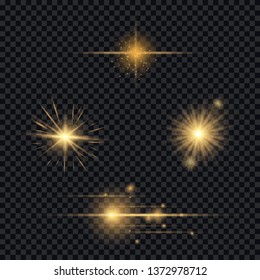 Set of Transparent Lens Flares and Lighting Effects 