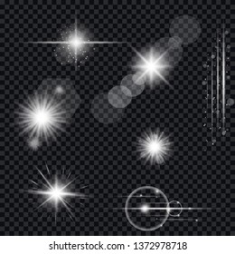 Set of Transparent Lens Flares and Lighting Effects 