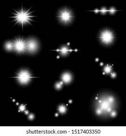 Set of Transparent Lens Flares and Lighting Effects