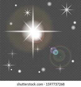 Set of Transparent Lens Flares and Lighting Effects