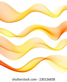 Set of transparent orange  wave