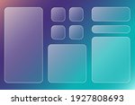 Set of transparent plates with place for text in trendy style glassmorphism or frosted glass on abstract multicolor background. For sites, applications, internet projects. Vector illustration.