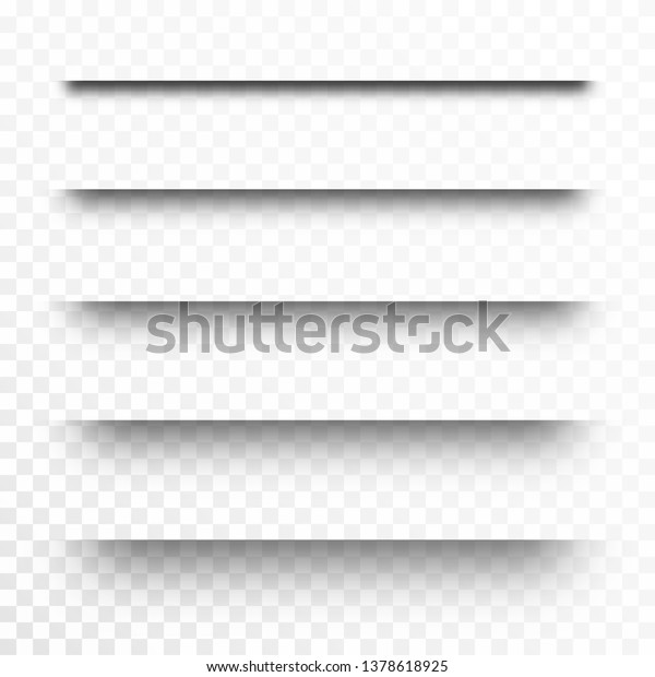 Set of\
transparent shadows, page dividers. Realistic paper shadow effect\
isolated on transparent background.\
Vector