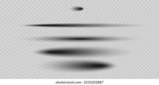Set of transparent shadows. Realistic effect of shadows and lines. On a transparent background.	
