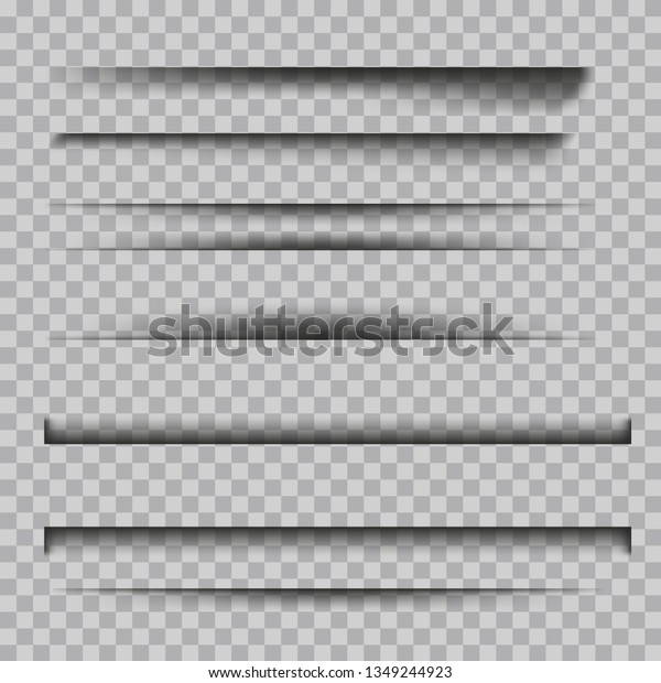 Set of  transparent\
shadows. vector illustration. Shadow effects isolated on checkered\
background
