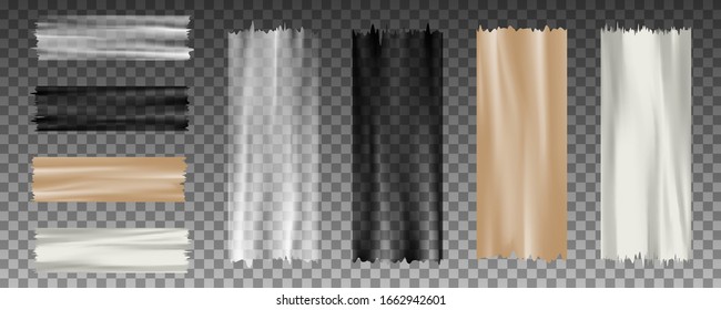 Conjunto de cinta adhesiva vectorial transparente