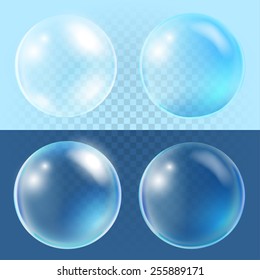 Set of transparent vector bubbles 