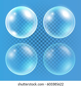 Set of transparent vector bubbles