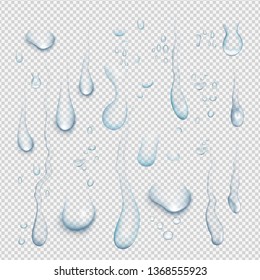 Set of transparent water drops_realistic isolated vector.