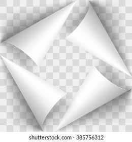 Set of Transperent Page Corners. Template Design for Creative Idea