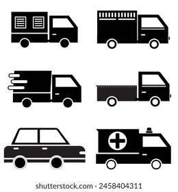 set of transport car design icons vector illustration