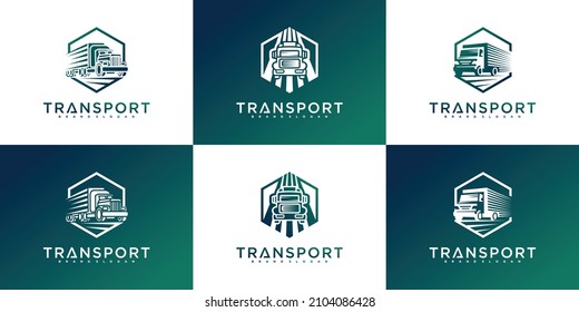 Set Set von Transport-Auto-Logo-Design Inspiration mit modernem Konzept Premium Vektor