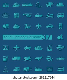 Set of transport flat icons for Web and Mobile Applications