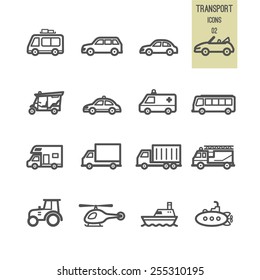 Set of transport icon. Vector illustration.