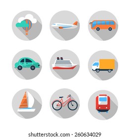 set of transport icons