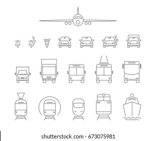 set transport icons