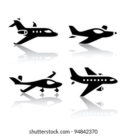 Set of transport icons - airplane