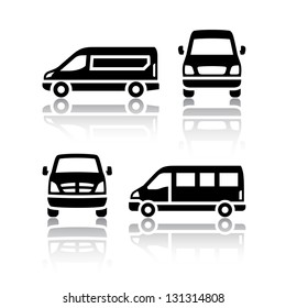 Set of transport icons - Cargo van, vector illustration