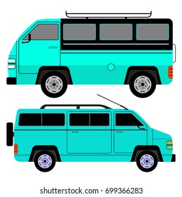 Set of transport icons - Cargo van, vector illustration