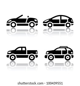 Set of transport icons - cars