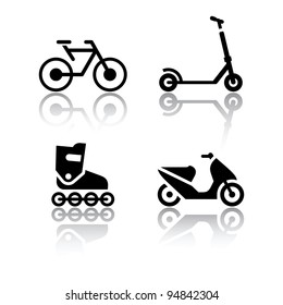 Set of transport icons - extreme sports